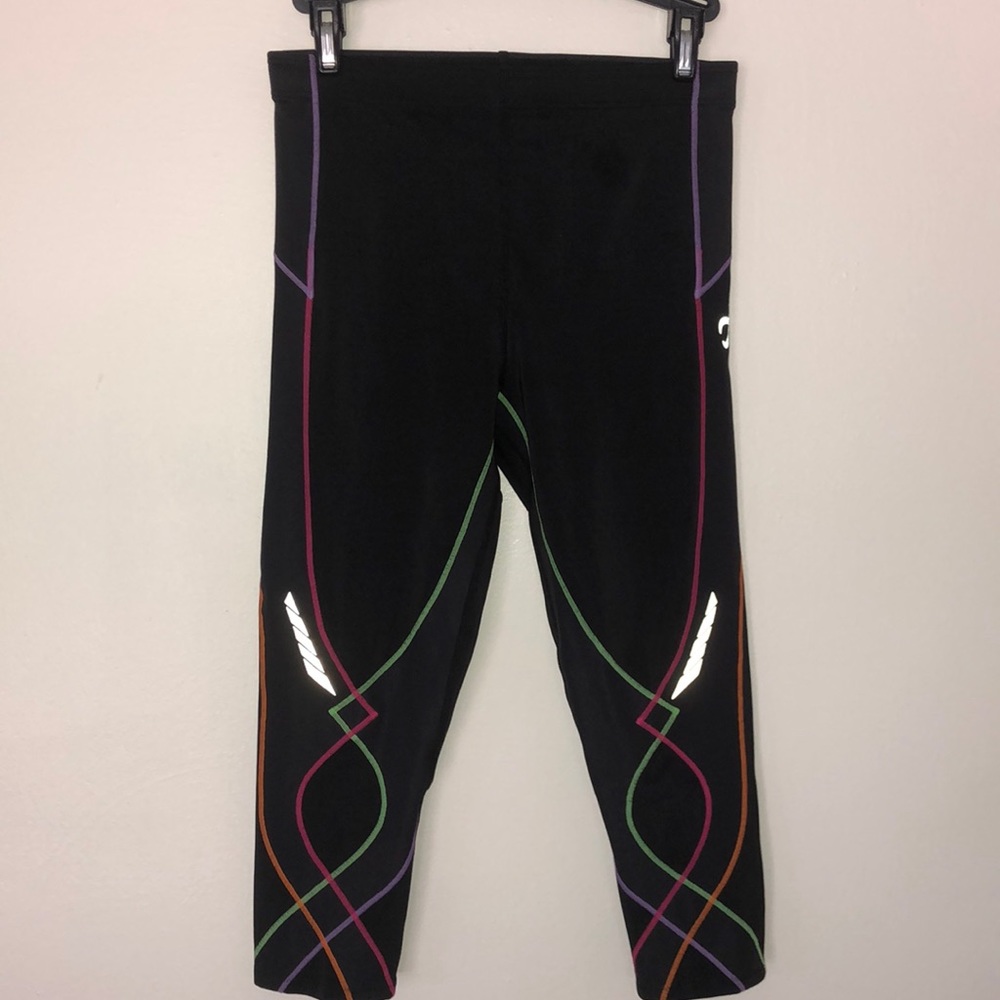 CWX CW-X Legging Womens Large Stability Compression Tight 3/4 Rainbow 20” inseam